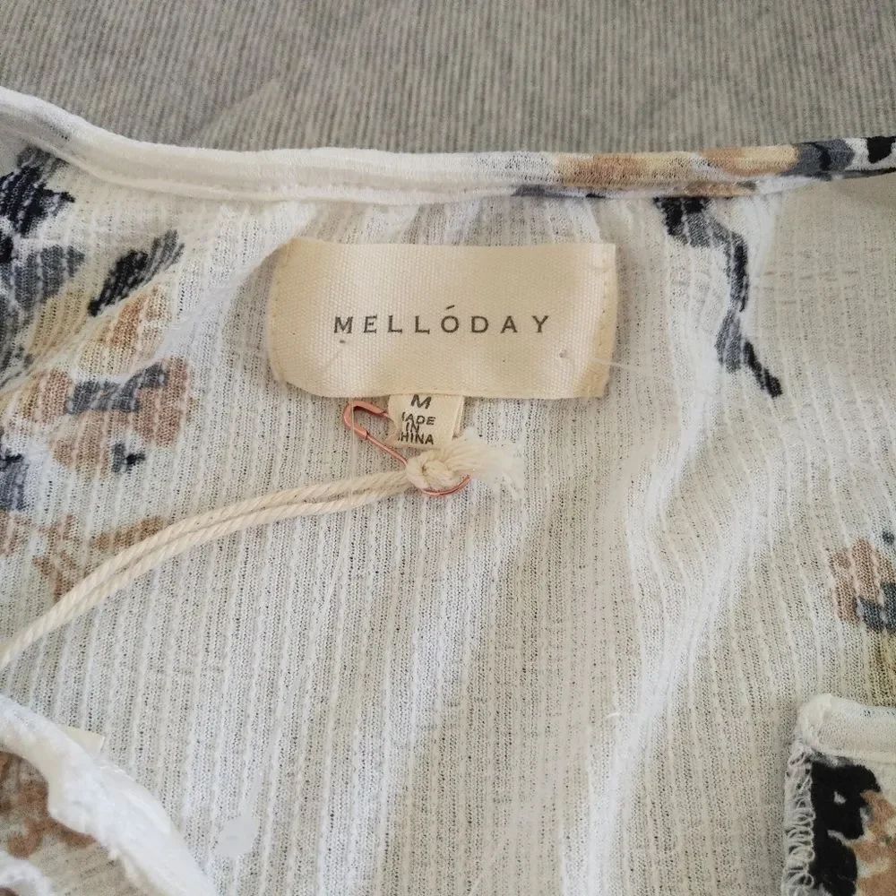 Melloday Bohemian☮️ Style Floral💐 Blouse - NWT - Picture 6 of 12